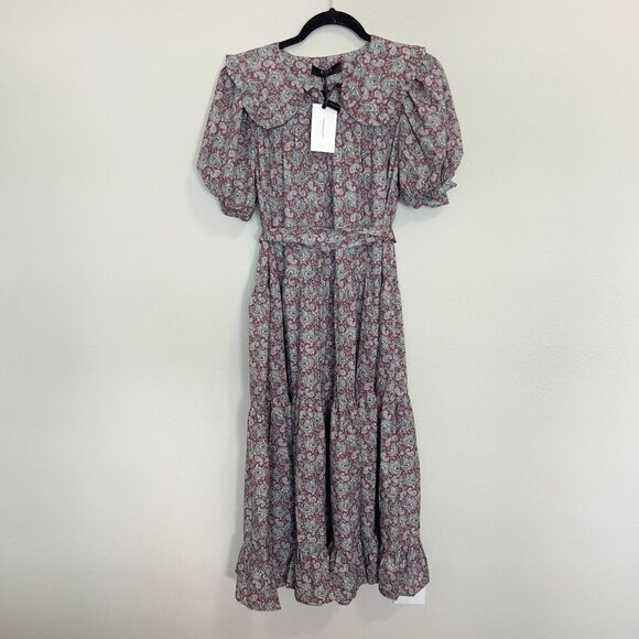 O.P.T. Dresses & Skirts - NWT OPT Women Paisley Midi Dress, Brown/Blue Combo Size XS